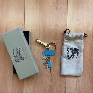 Burberry Blue Carbon and Gold Cloud Keychain
